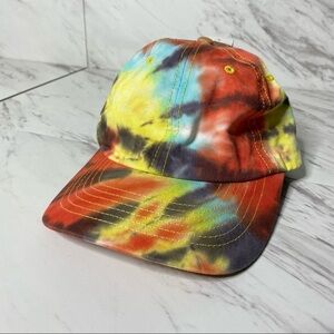 NEW Rainbow Tie Dye Vibrant Cotton Adjustable Festival Summer Baseball Cap